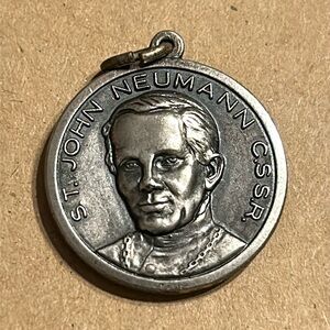 BL John Neumann CSSR Medal Silver toned Italy Vintage Our lady of Perpetual Help